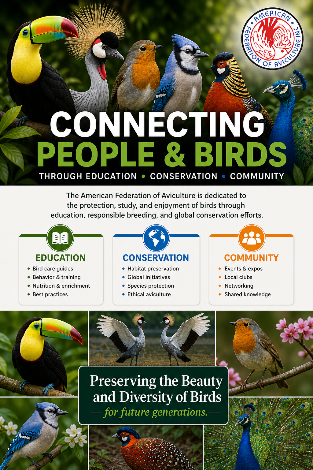Visual Map of the Website featuring birds